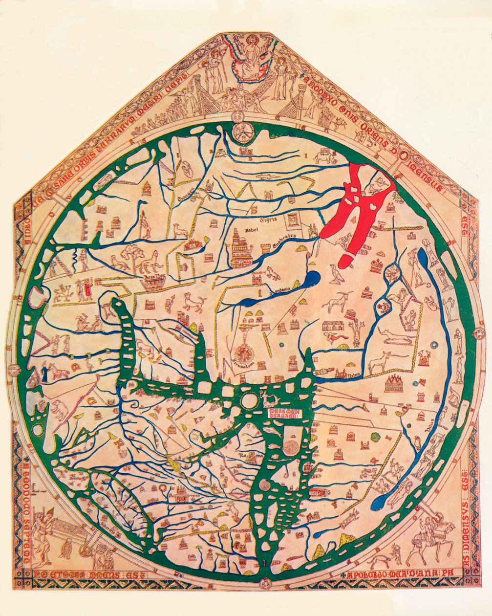 हियरफोर्ड मप्पा मुंडी, c1285, 1912 द्वारा रिचर्ड डी बेलो