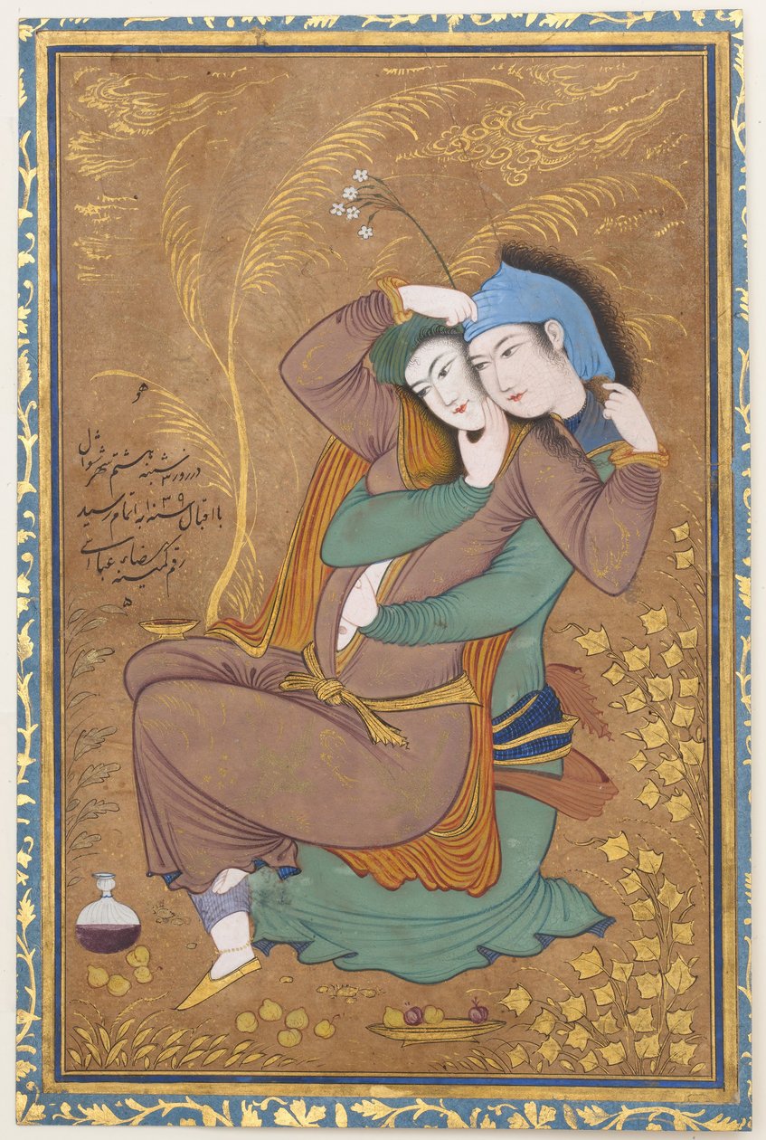 द लवर्स, दिनांक AH 1039 AD 1630। द्वारा रिज़ा