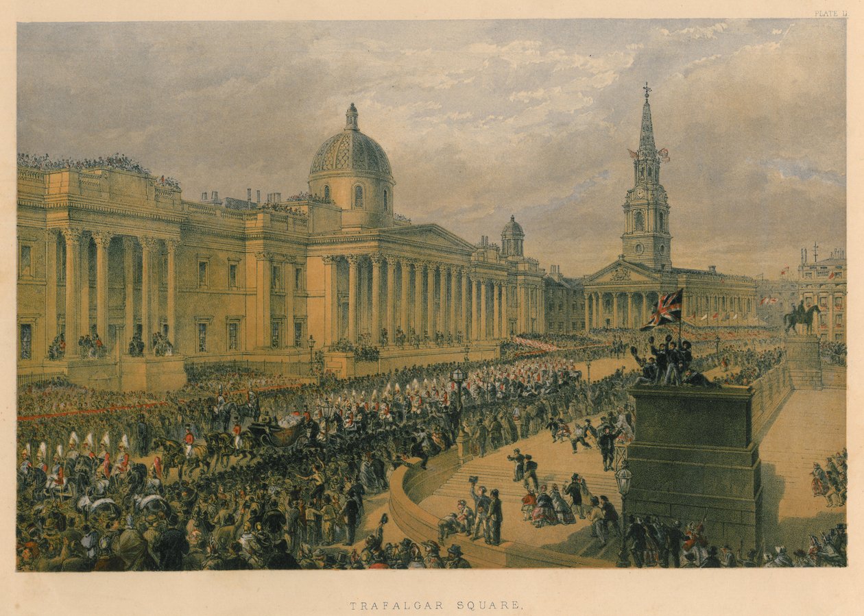ट्राफलगर स्क्वायर, 1863 द्वारा रॉबर्ट चार्ल्स डुडले