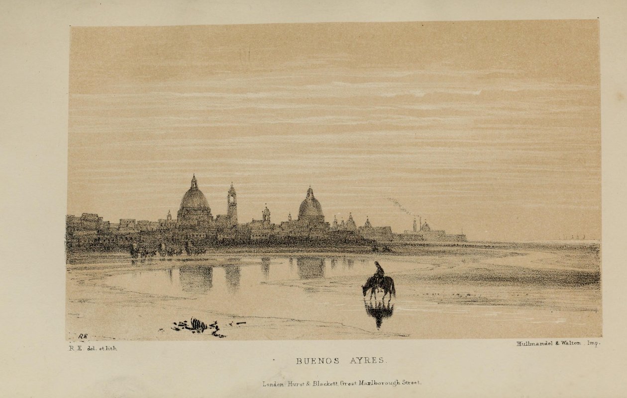 ब्यूनस आयर्स, रॉबर्ट एल्व्स द्वारा जल रंग पेंटिंग (1819-1878), नॉरफ़ॉक से एक अमीर युवा ब्रिटिश सज्जन द्वारा रॉबर्ट एल्वेस
