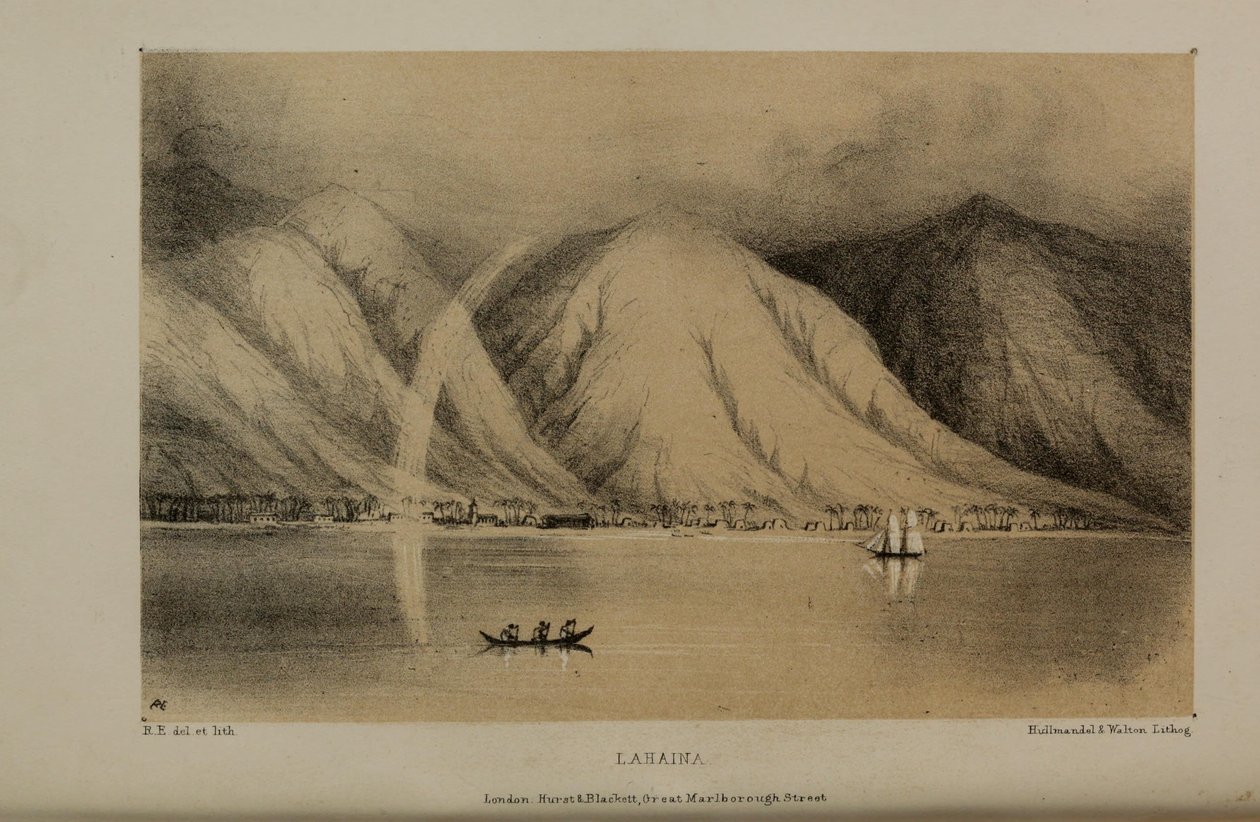 लाहिना, रॉबर्ट एल्व्स द्वारा जल रंग पेंटिंग (1819-1878), नॉरफ़ॉक के एक अमीर युवा ब्रिटिश सज्जन द्वारा रॉबर्ट एल्वेस