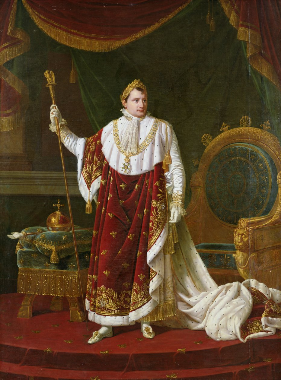 नेपोलियन का पोर्ट्रेट (1769-1821) अपने कोरोनेशन रॉब्स में, 1811 द्वारा रॉबर्ट लेफ़ेवरे