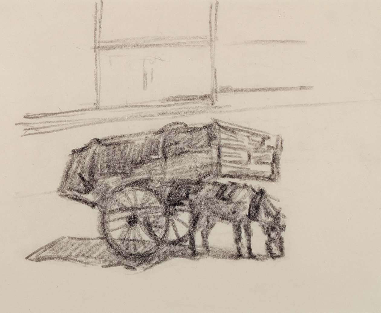 हे कार्ट के लिए अध्ययन, कंबरलैंड मार्केट, c.1915 (कागज पर क्रेयॉन) द्वारा रॉबर्ट पोलहिल बेवन