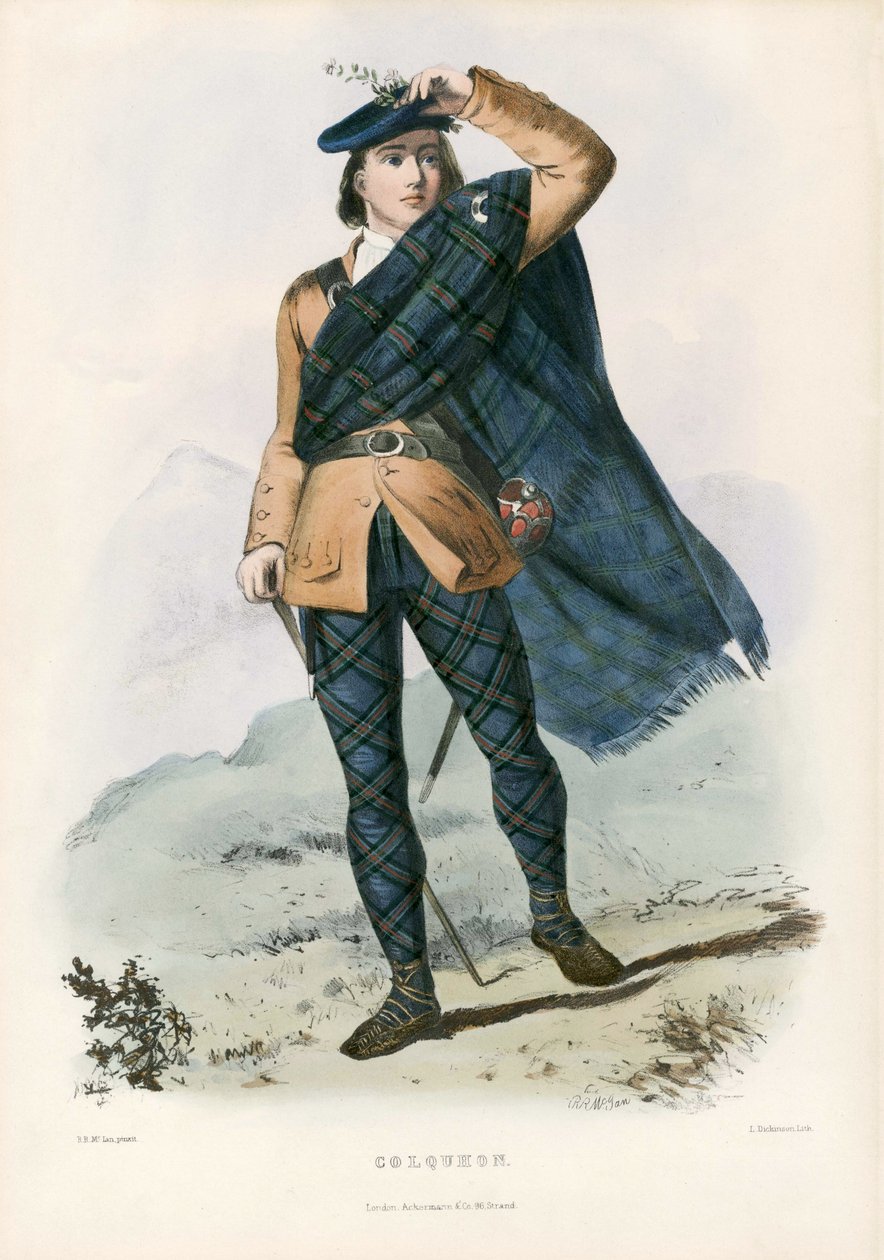 Colquhon, स्कॉटिश हाइलैंड्स के कुलों से, pub.1845 द्वारा रॉबर्ट रोनाल्ड मैकिन