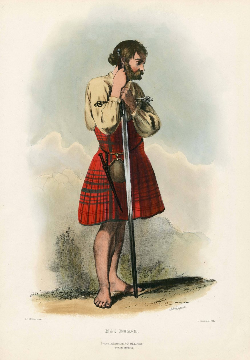 मैक डगल, स्कॉटिश हाइलैंड्स के कुलों से, पब .1845 द्वारा रॉबर्ट रोनाल्ड मैकिन