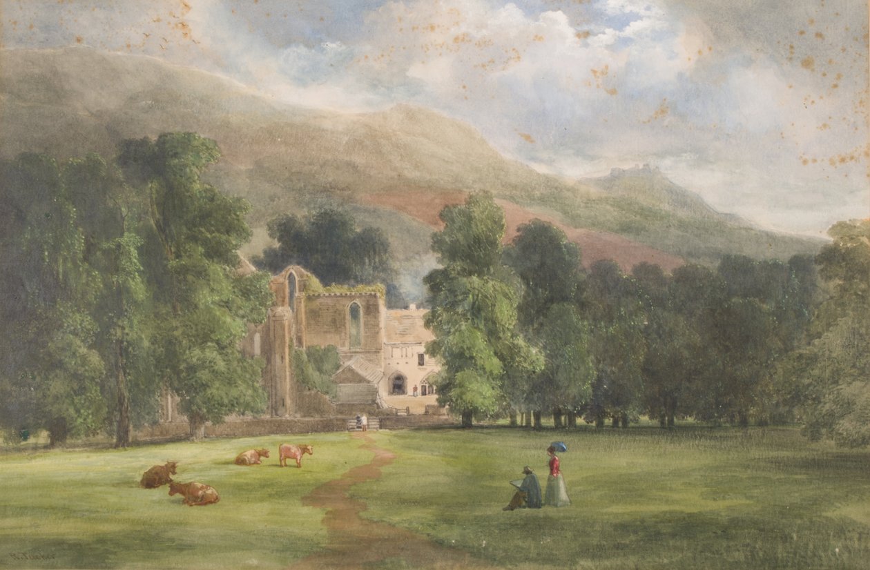 वैले क्रूसिस या दिनस ब्रान, ल्लांगोलेन, 1872 (कागज पर डब्ल्यूसी) द्वारा रॉबर्ट टकर दर्द
