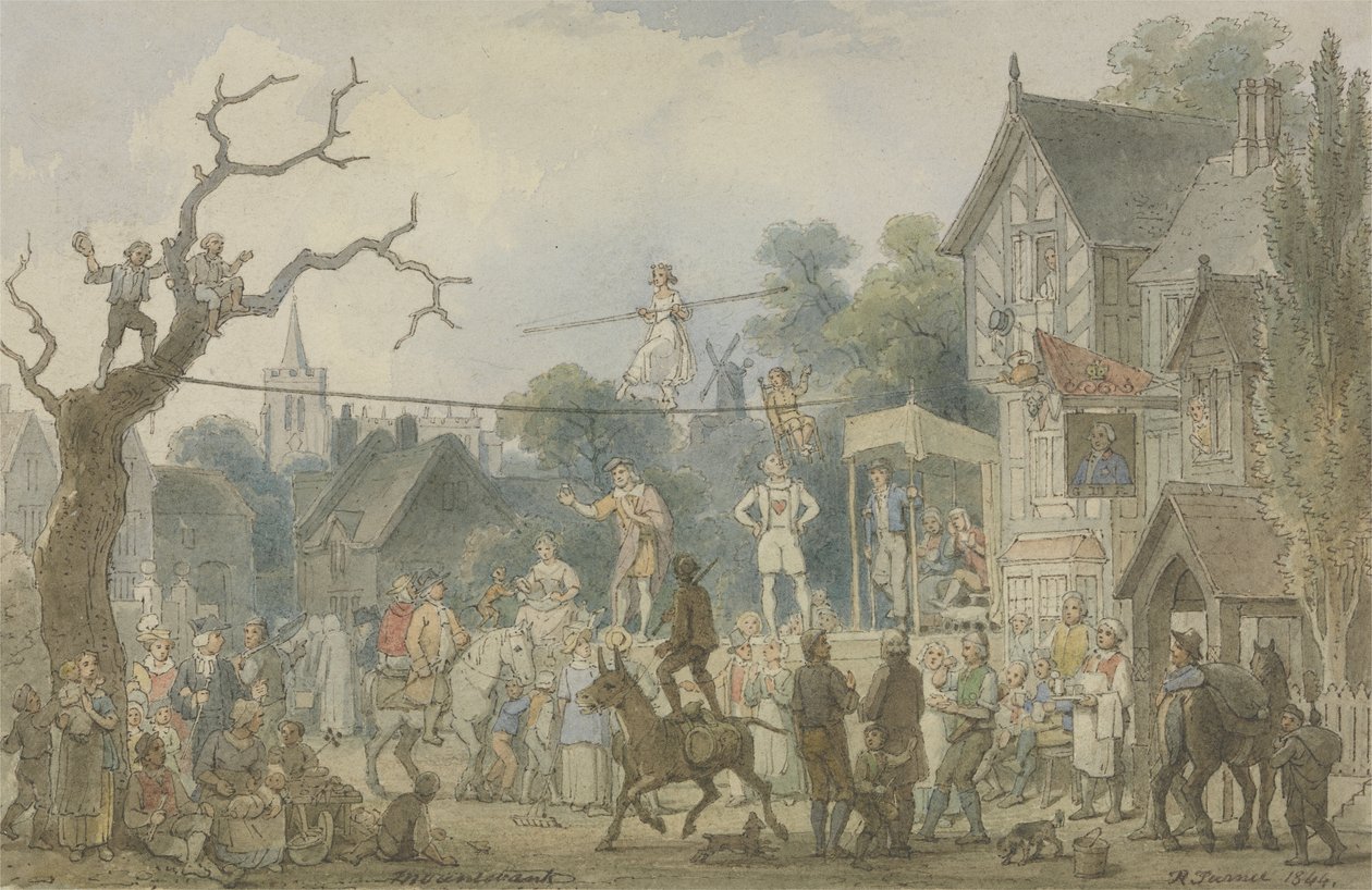 माउंटबैंक, 1844 (कागज पर ग्रेफाइट के साथ कलम और स्याही) द्वारा रॉबर्ट टर्नर