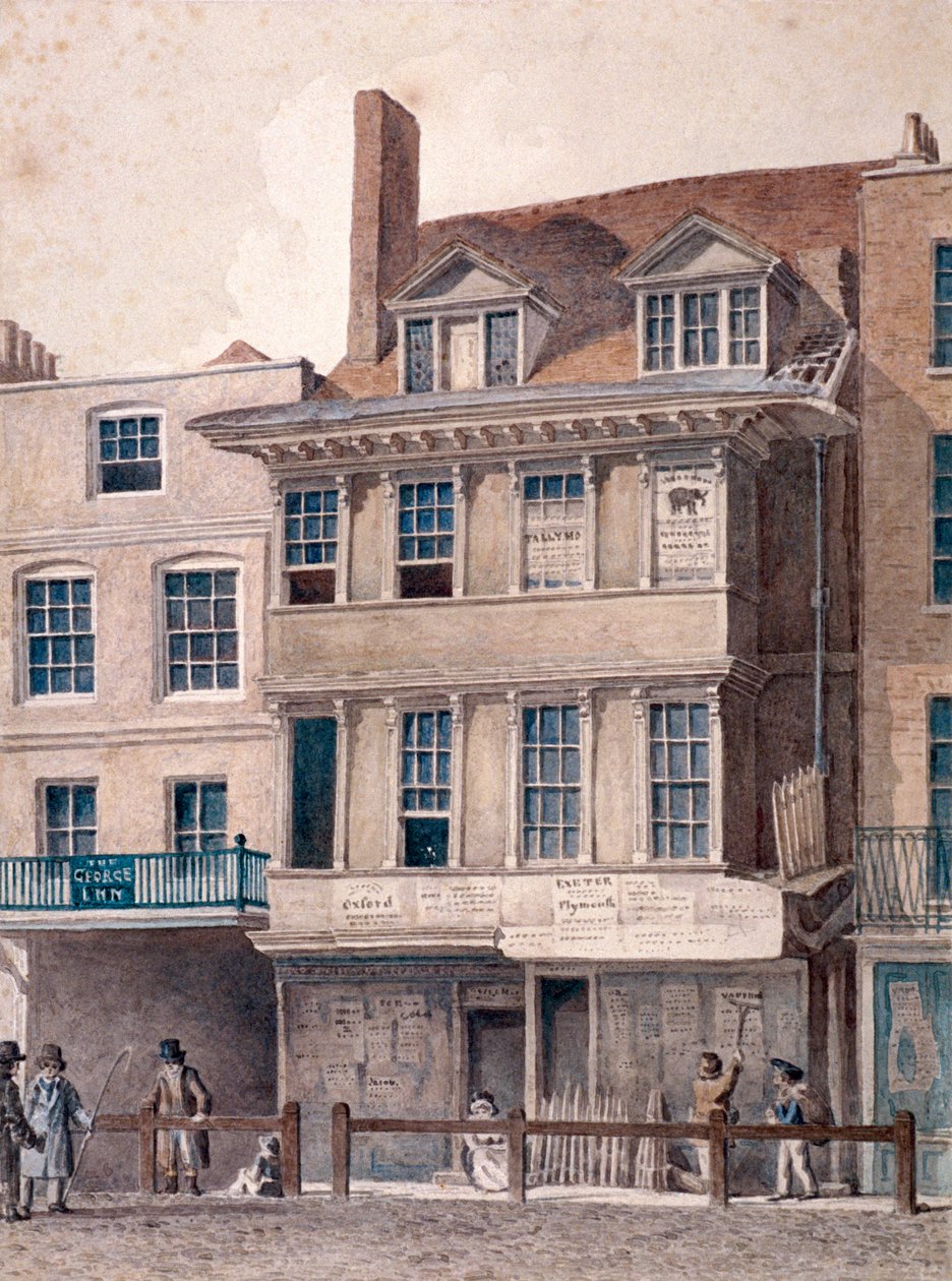 जॉर्ज इन, वेस्ट स्मिथफील्ड, लंदन, c1830 द्वारा रॉबर्ट ब्लेममेल श्नेबेलबी