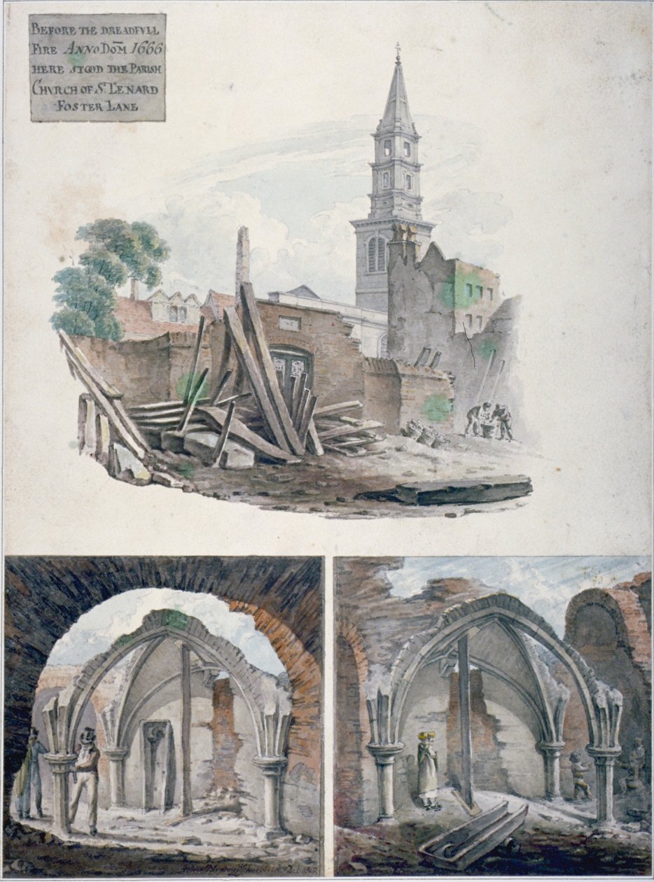 सेंट मार्टिन ले ग्रैंड, लंदन शहर, 1817। द्वारा रॉबर्ट ब्लेममेल श्नेबेलबी