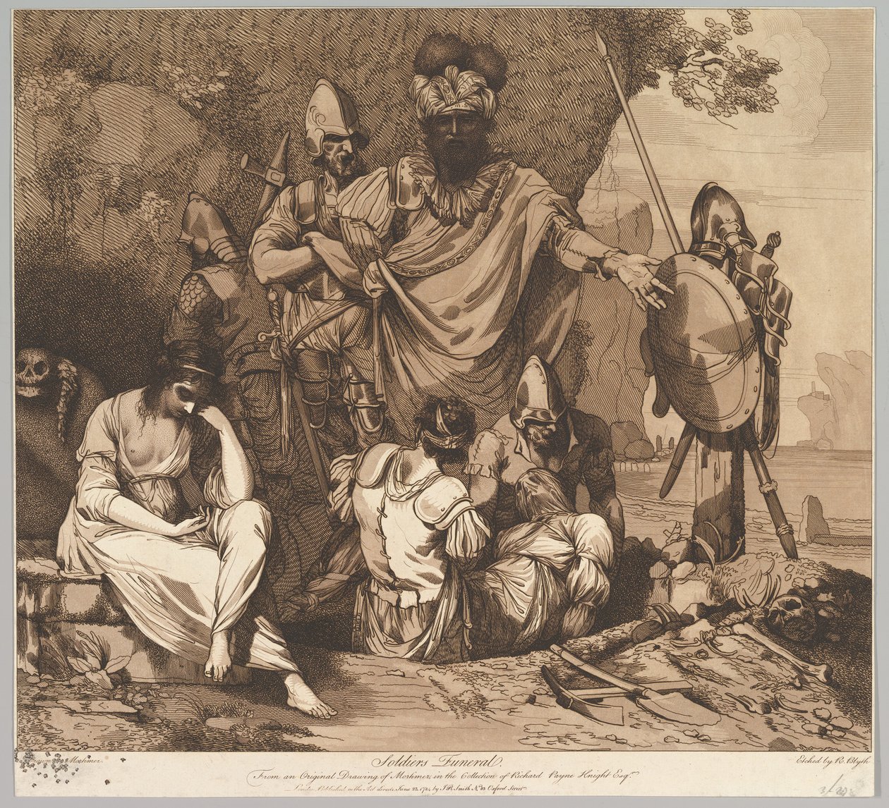 1 मई, 1781 को द लाइफ एंड डेथ ऑफ अ सोल्जर से सैनिक अंतिम संस्कार। द्वारा रॉबर्ट ब्लिथ