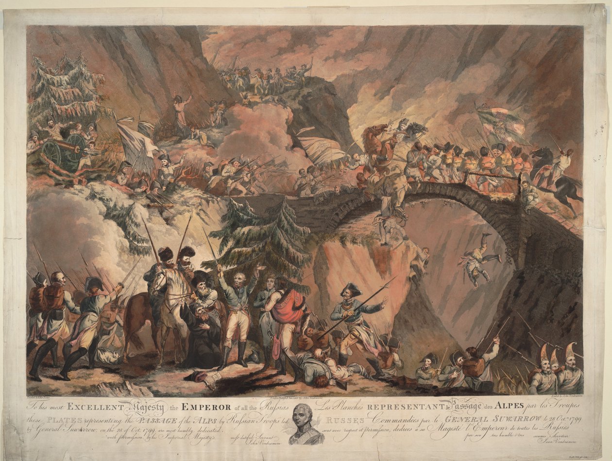 अलेक्जेंडर सुवोरोव की सेना ने 1799, 1805 में आल्प्स को पार किया द्वारा रॉबर्ट कैर पोर्टर