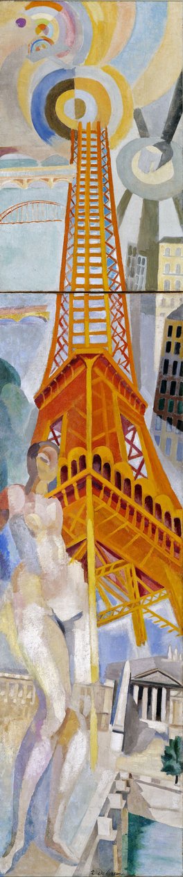 द सिटी ऑफ़ पेरिस, द वुमन एंड द एफिल टॉवर, 1925। द्वारा रॉबर्ट Delaunay