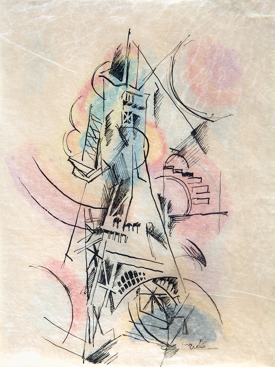 ला टूर एफिल के लिए अध्ययन, सी। 1911. द्वारा रॉबर्ट Delaunay