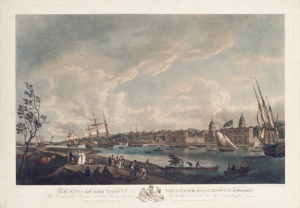 ग्रीनविच, 1793 में रॉयल अस्पताल का दृश्य द्वारा रॉबर्ट डोड