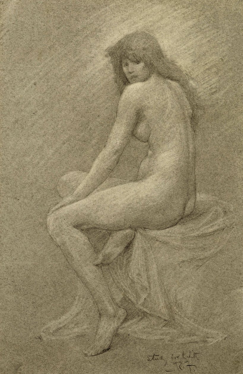 लिलिथ के लिए अध्ययन, c.1900 (कागज पर चाक) द्वारा रॉबर्ट फाउलर