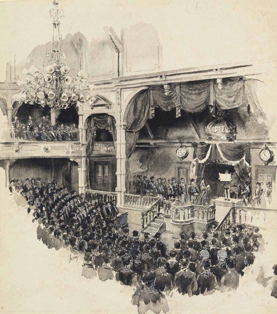 जापानी संसद का उद्घाटन दृश्य, 1890 द्वारा रॉबर्ट फ्रेडरिक ब्लम