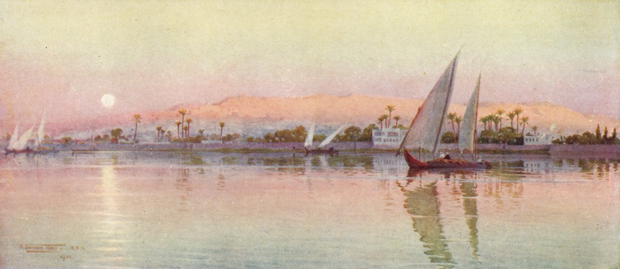 नदी-शाम से काहिरा, c1880, 1904 द्वारा रॉबर्ट जॉर्ज टैलबोट केली