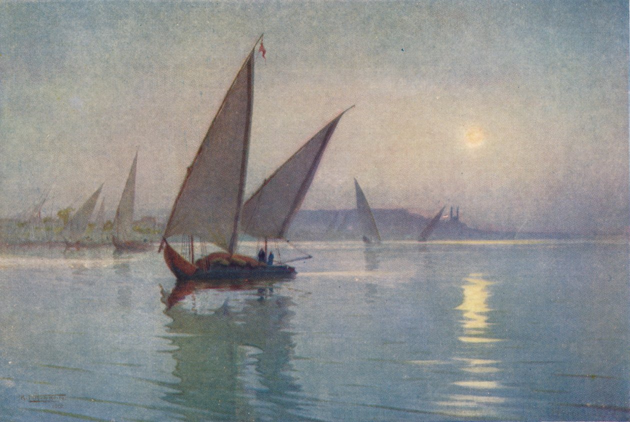 काहिरा के पास नील नदी पर चाँदनी, c1880, 1904 द्वारा रॉबर्ट जॉर्ज टैलबोट केली
