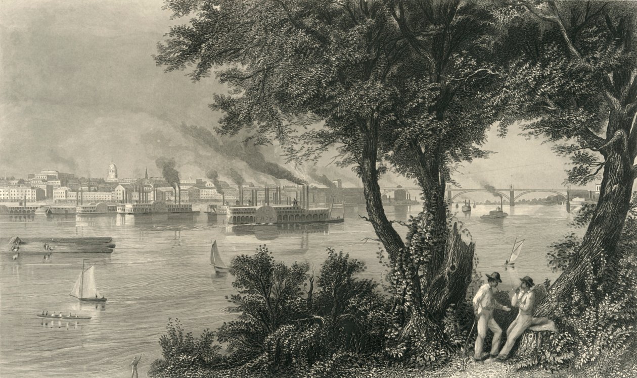 सेंट लुइस शहर, 1874। द्वारा रॉबर्ट हिंसेलवुड