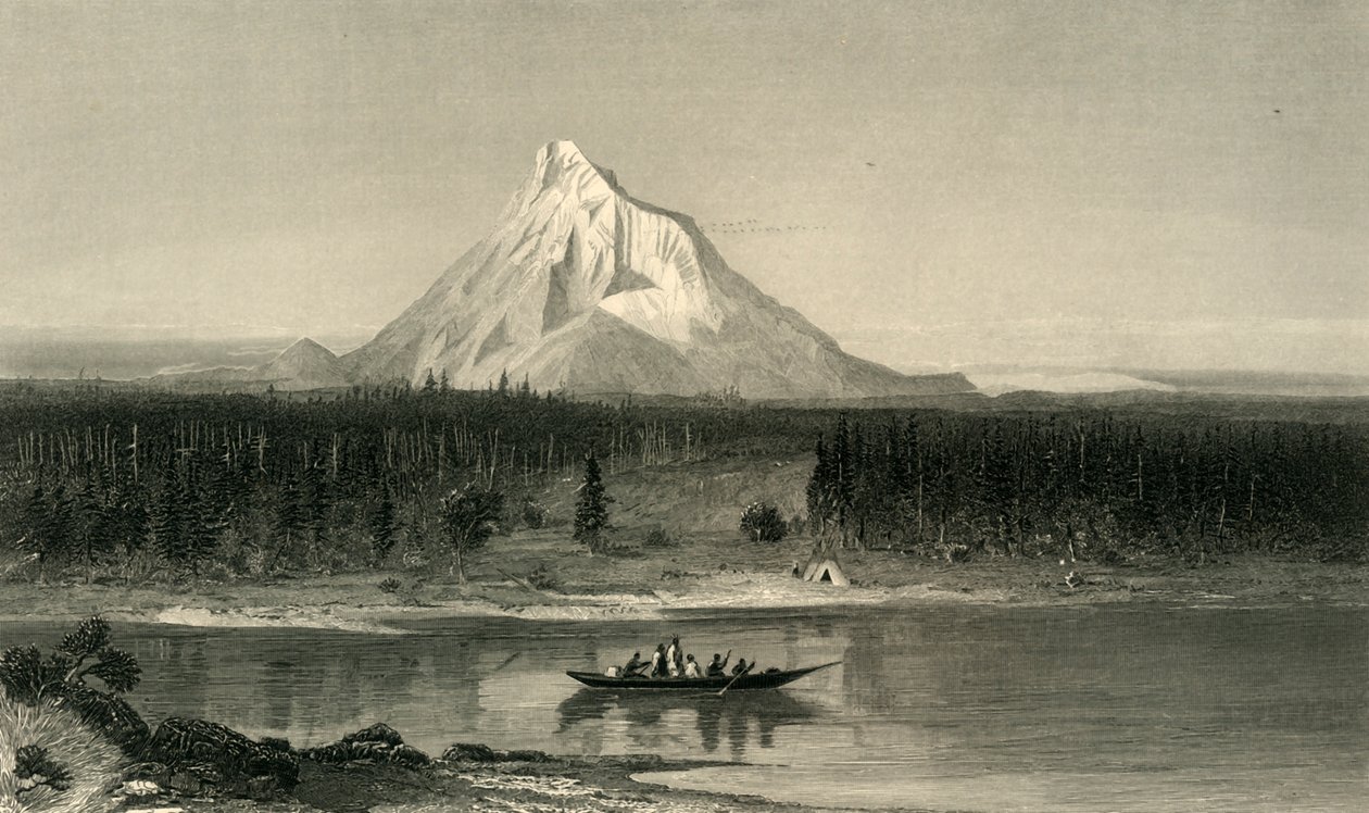 माउंट हूड, कोलंबिया से, 1872। द्वारा रॉबर्ट हिंसेलवुड