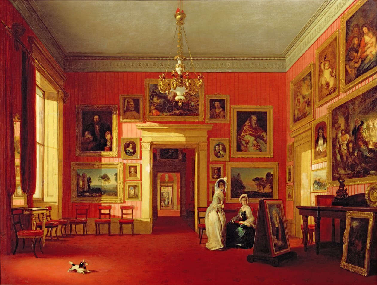 Thirlestaine House में लॉर्ड नॉर्थविक की चित्र गैलरी, c.1846-47 द्वारा रॉबर्ट Huskisson