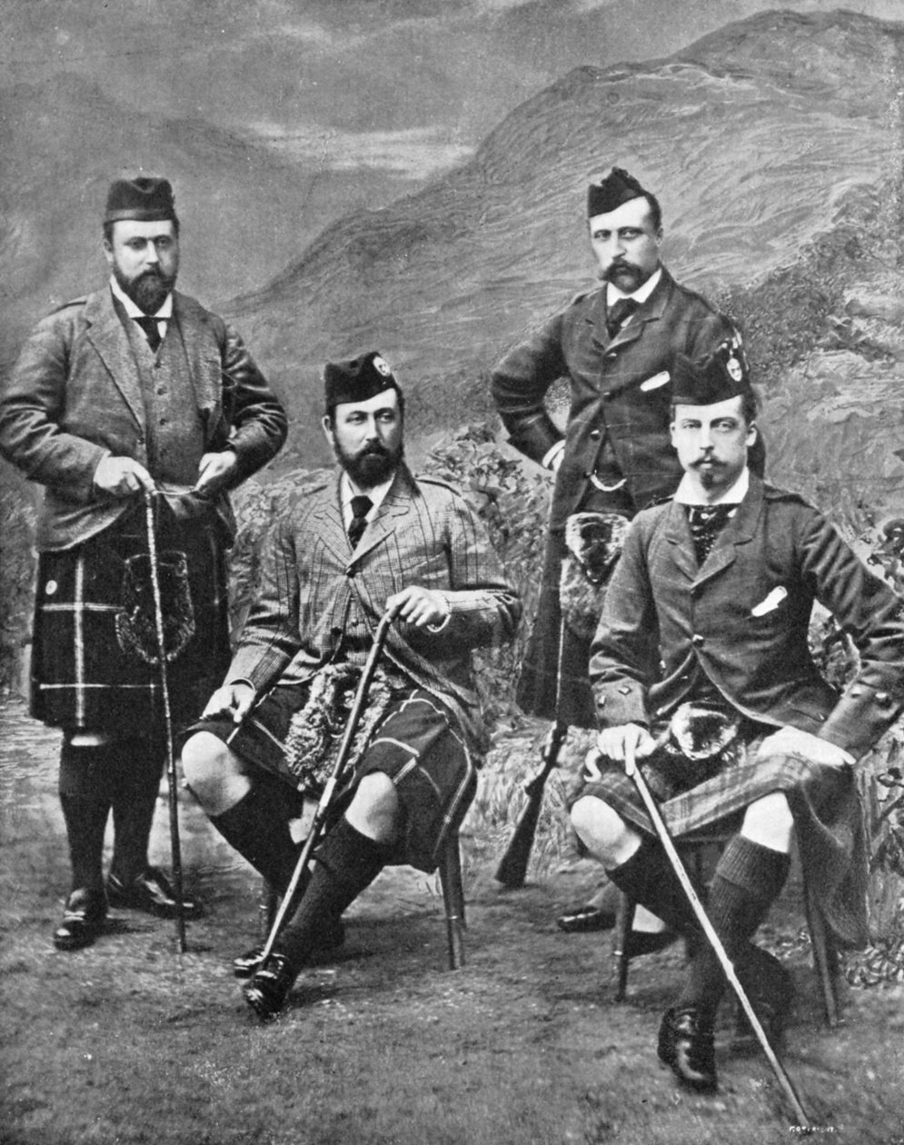 1881 में Abergeldie में रानी विक्टोरिया के चार बेटे। द्वारा रॉबर्ट मिल्ने