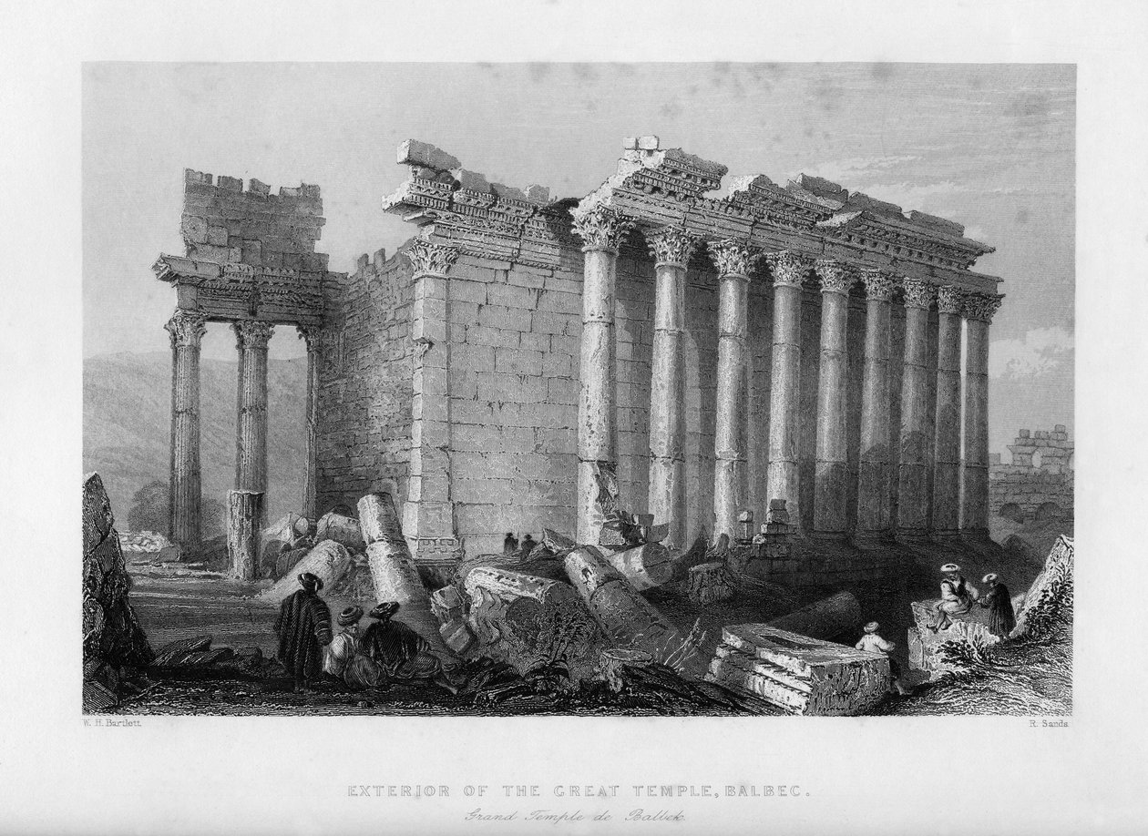 बाल्बेक हेलियोपोलिस, द ग्रेट टेम्पल, 1841। द्वारा रॉबर्ट सैंड्स