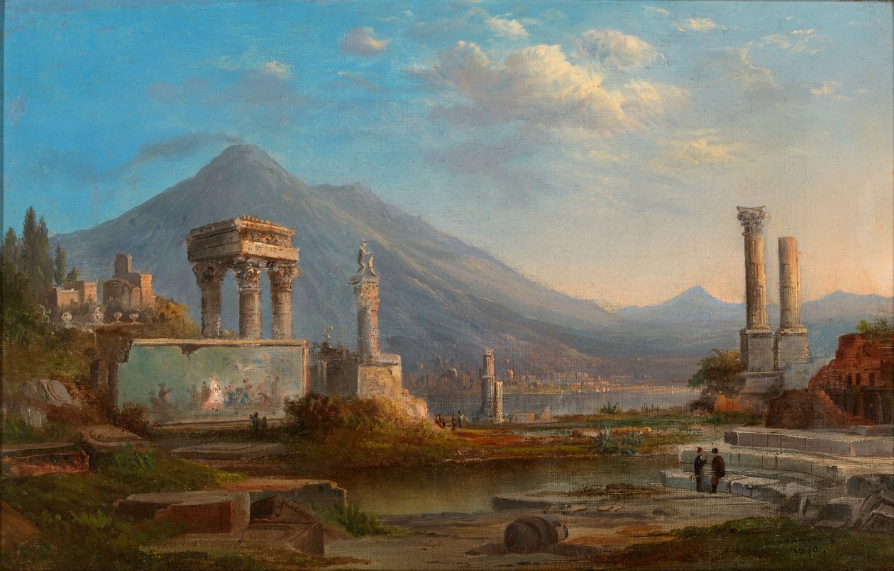 वेसुवियस और पोम्पेई, 1870। द्वारा रॉबर्ट सेल्डन डंकनसन