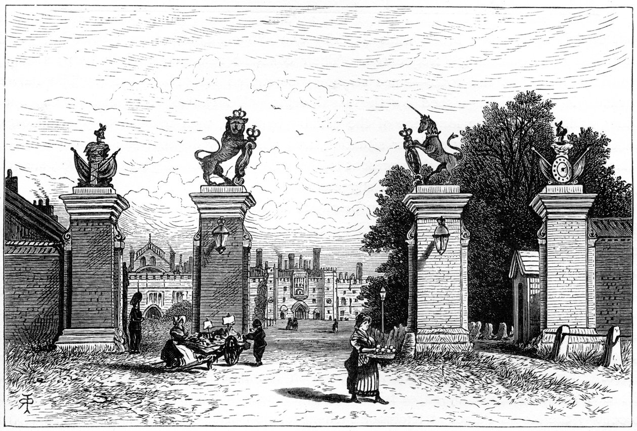 हैम्पटन कोर्ट पैलेस में प्रवेश, 1880। द्वारा रॉबर्ट टेलर प्रिटचेट