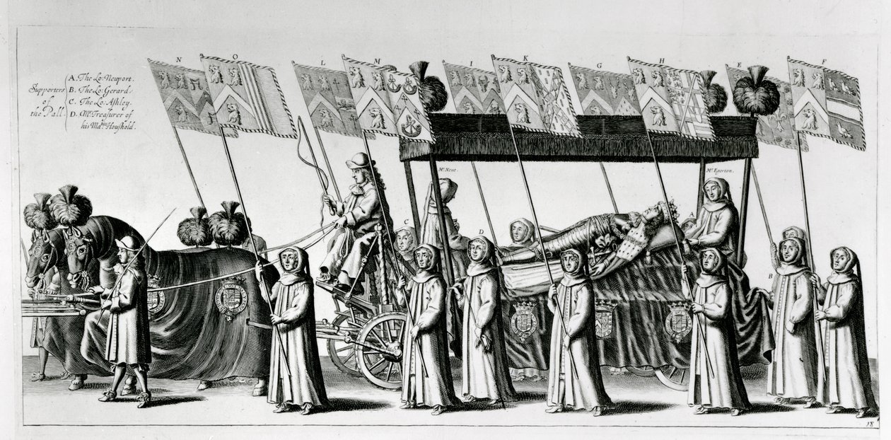 जॉर्ज मोनक का राज्य अंतिम संस्कार, 1671 के एल्बमर्ले का पहला ड्यूक द्वारा रॉबर्ट व्हाइट