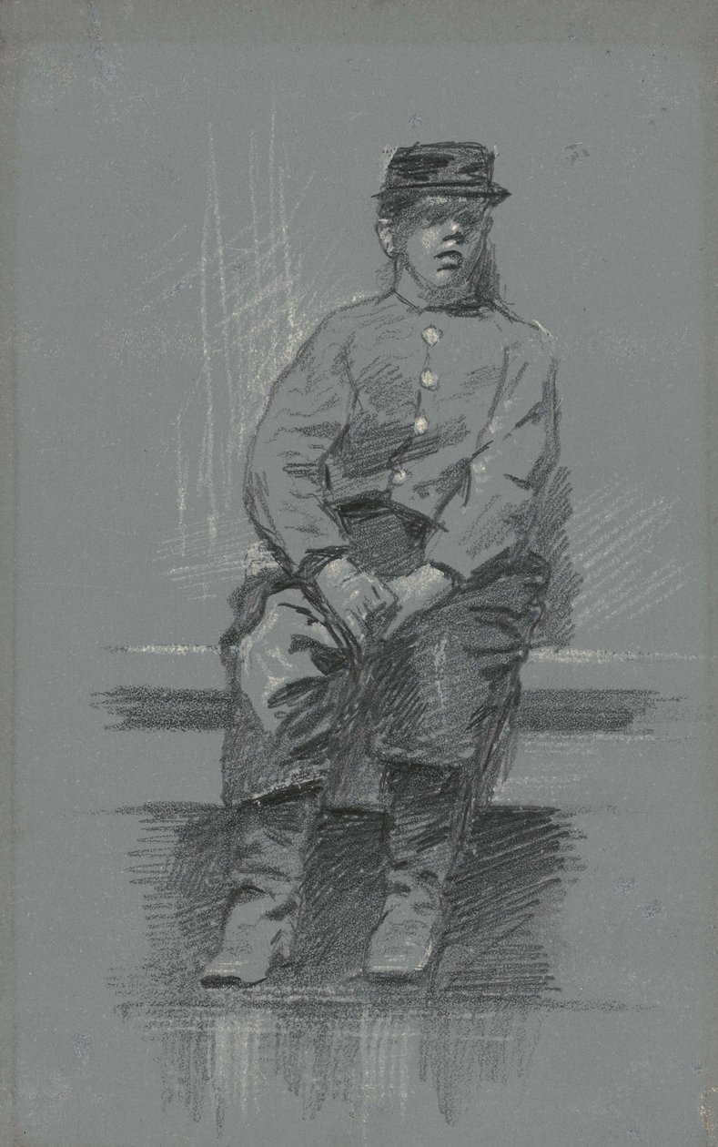 कैडेट, c.1895 (ग्रे टैबलेट पर ग्रेफाइट) द्वारा रॉबर्ट विलियम वॉन्नोह