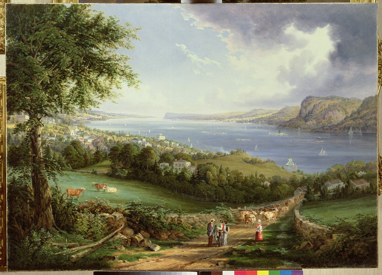 सिंग सिंग, न्यूयॉर्क के पास हडसन नदी का दृश्य, c.1850 द्वारा रॉबर्ट द यंगर हैवेल