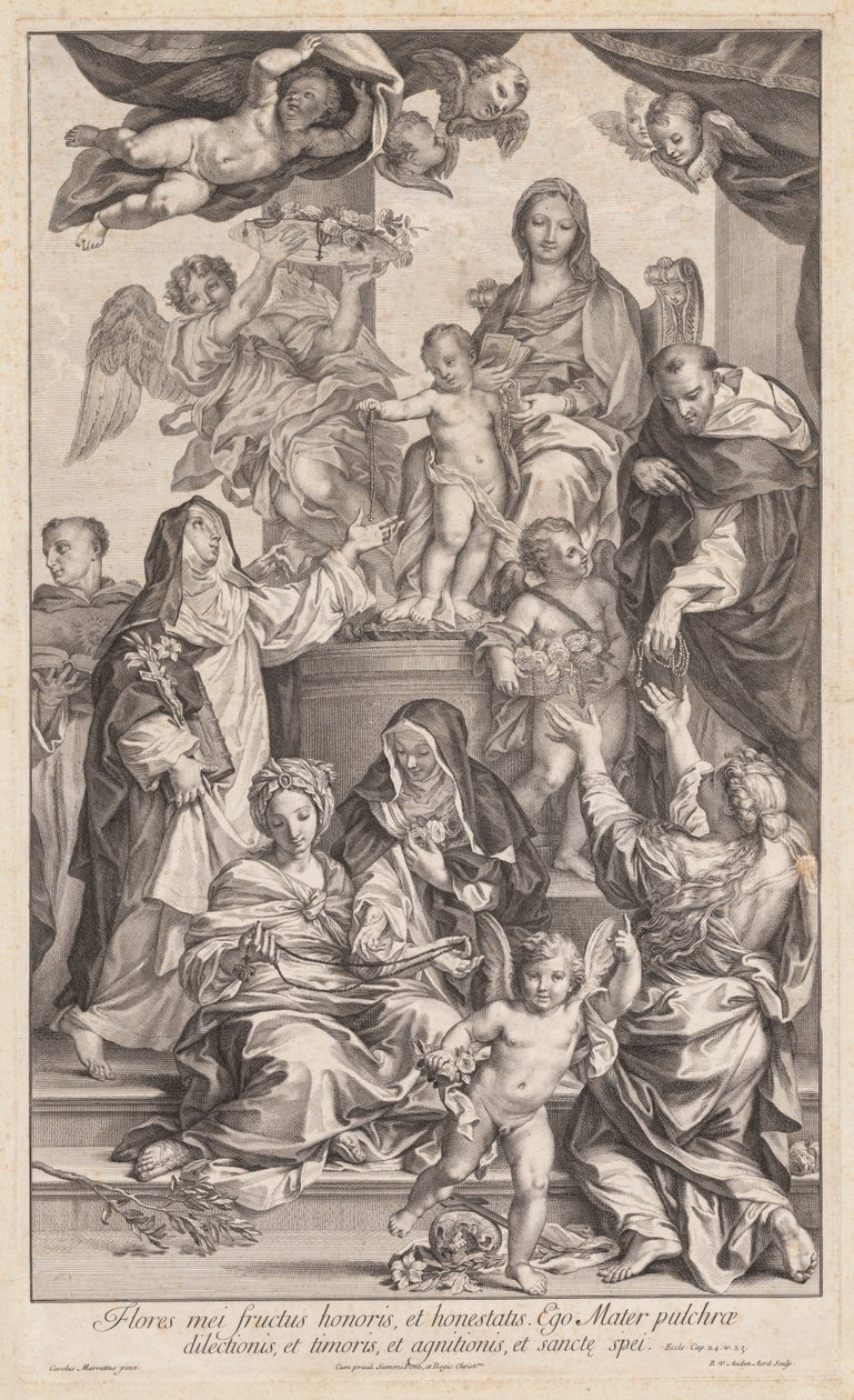 वर्जिन एंड चाइल्ड विद सेंट्स, c. 1720-1730। द्वारा रॉबर्ट वैन ऑडेनेरड