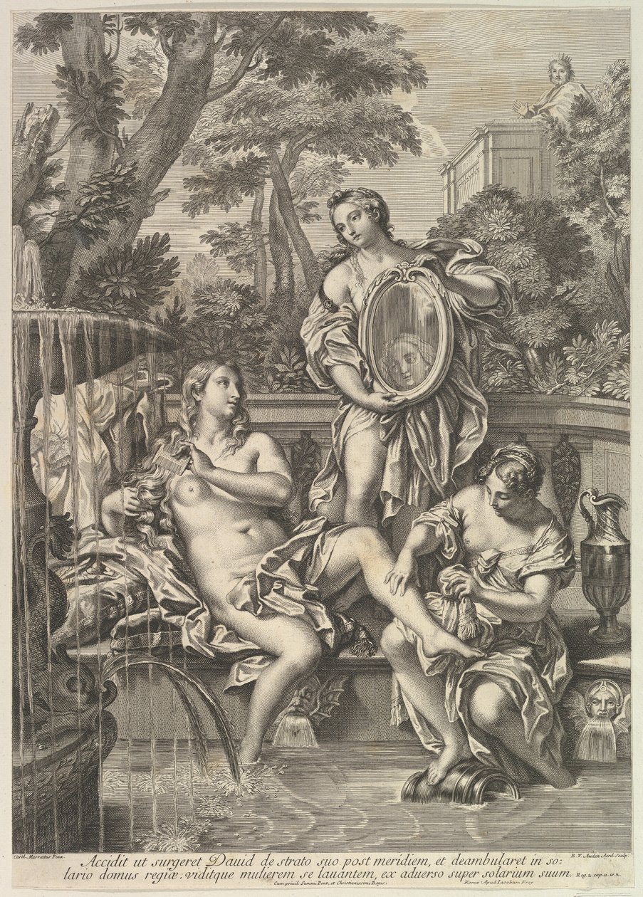 डेविड और बतशेबा, 1680-1743। द्वारा रॉबर्ट वैन ऑडेनेरडे