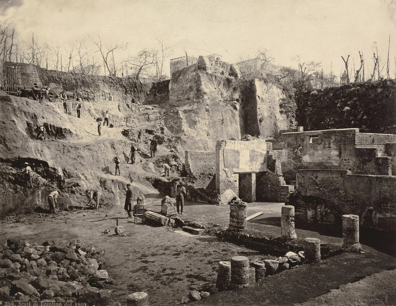 1869 में हरकुलेनियम का पुरातात्विक उत्खनन स्थल द्वारा रॉबर्टो Rive