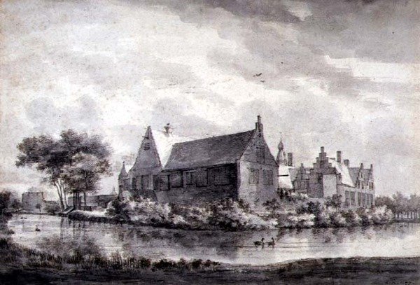 PD.645-1963 द कैसल ऑफ मार्क्वेट, हॉलैंड, c.1646-47 (कागज पर धुलाई, चाक, कलम और स्याही) द्वारा रोलाँत रोगमन