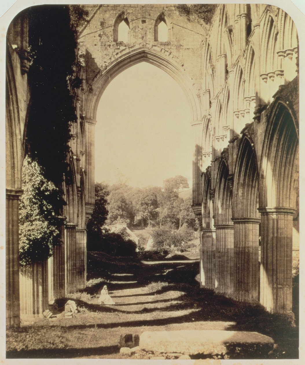 Rievaulx Abbey, North Yorkshire, 1854 (सीपिया फोटो) द्वारा रोजर फेंटन