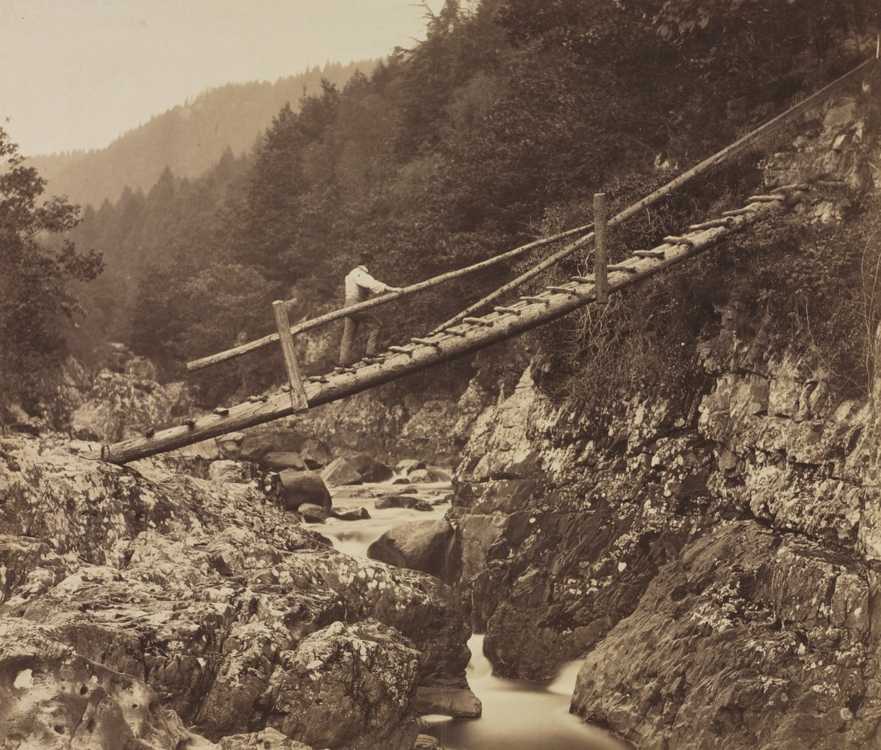 1857, उत्तरी वेल्स के ललगुवी पर मिनर्स ब्रिज। द्वारा रोजर फेंटन
