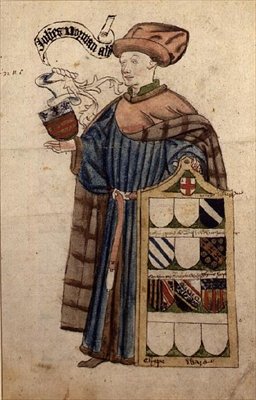 जॉन नॉर्मन इन द रॉब्स ऑफ़ द सिटी एल्डरमैन, c.1450 (कागज पर वॉटरकलर) द्वारा रोजर ले