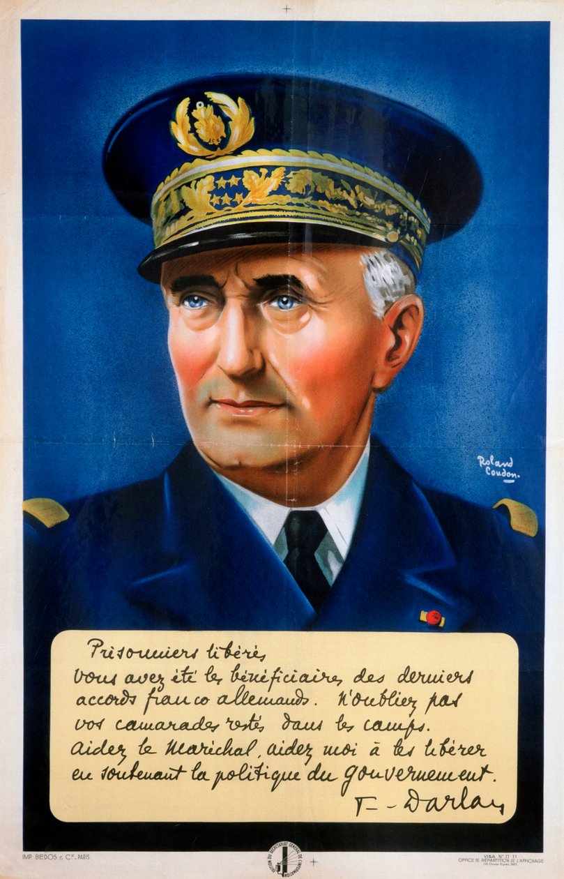 एडमिरल डार्लन, विची फ्रेंच प्रचार पोस्टर, c1940-1942 द्वारा रोलाण्ड Coudon