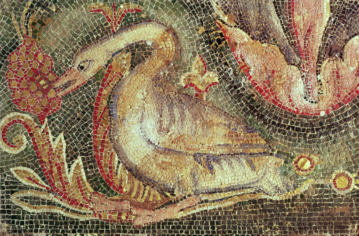 हंस, बहाल c.1200 (मोज़ेक) द्वारा उपन्यास