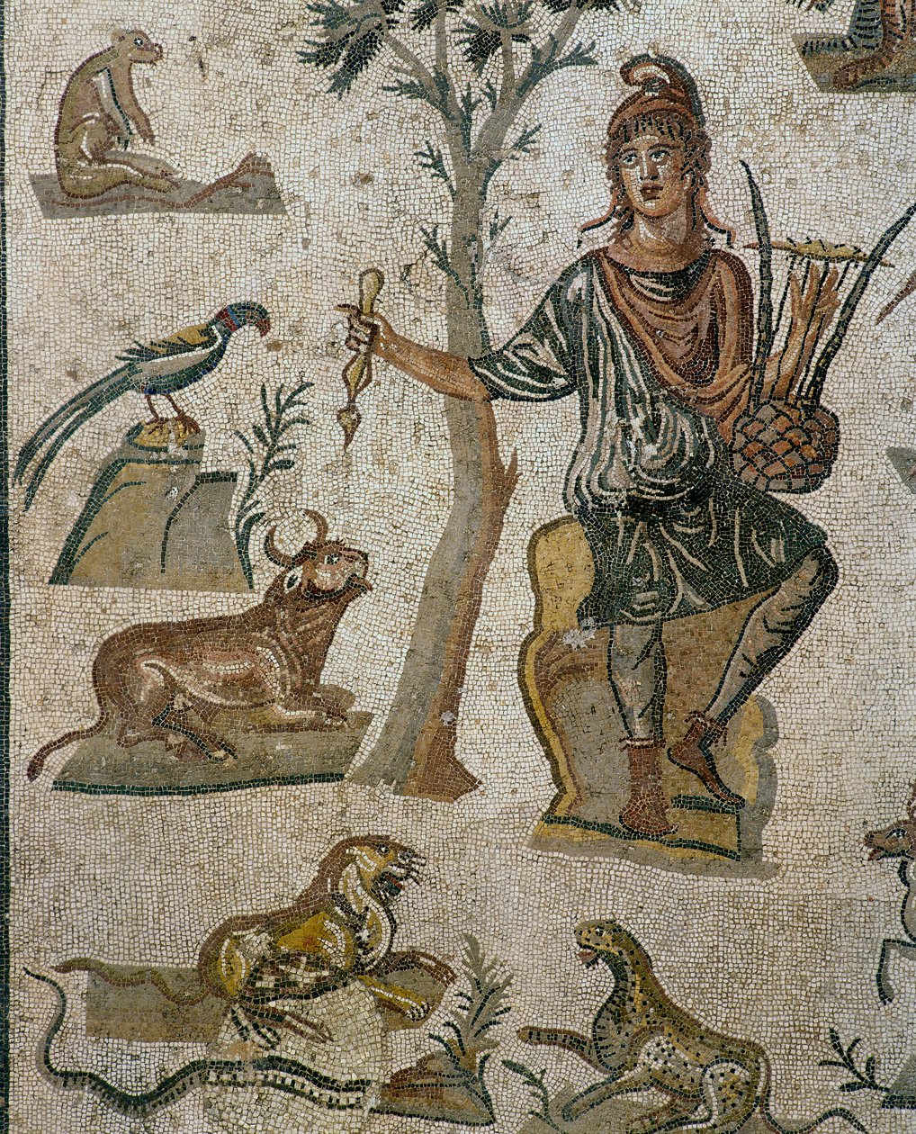 जानवरों से घिरे Orpheus (विस्तार) द्वारा रोमन रोमन