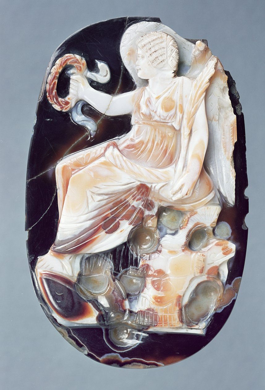 जूलिया डोना को विजय के रूप में दर्शाते कैमियो, c.200 ईस्वी (sardonyx) द्वारा उपन्यास