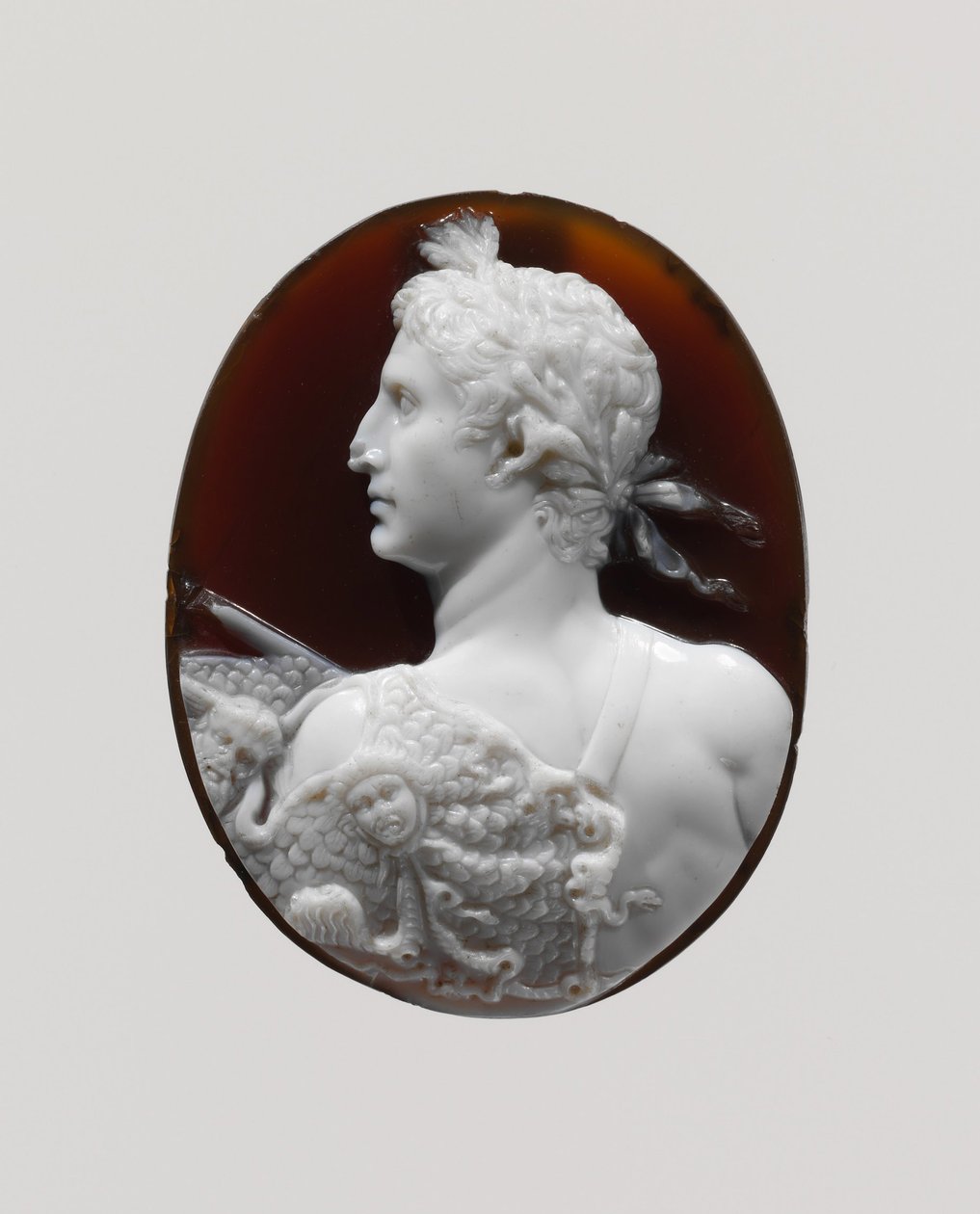सम्राट ऑगस्टस का कैमियो चित्र, c.41-54 ईस्वी (sardonyx) द्वारा उपन्यास