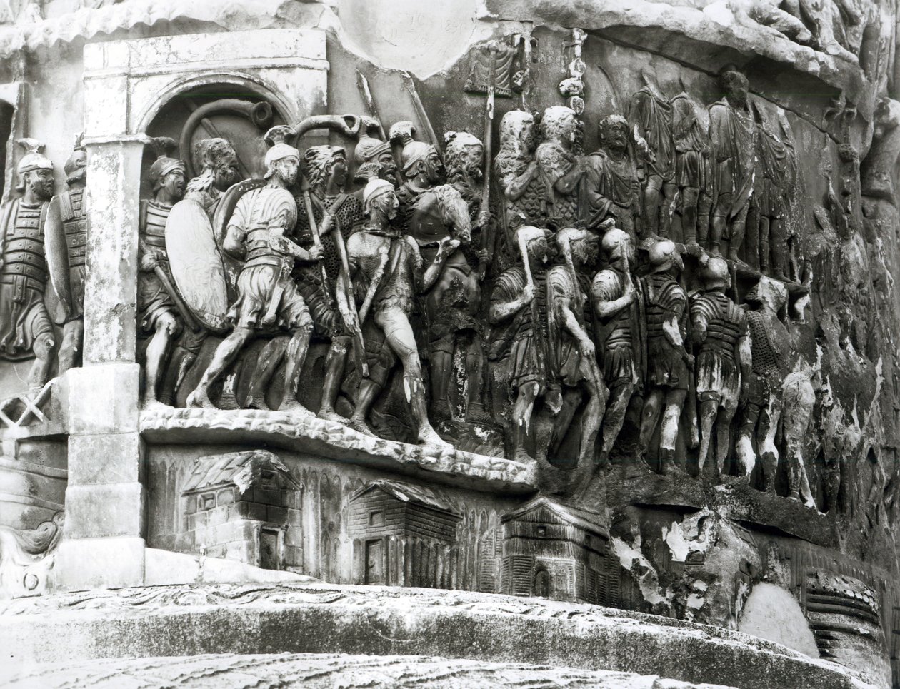 मार्कस ऑरेलियस (कोलोना एंटोनिना) के कॉलम से विवरण, एडी 180-196 (संगमरमर) (बी / डब्ल्यू फोटो) द्वारा उपन्यास