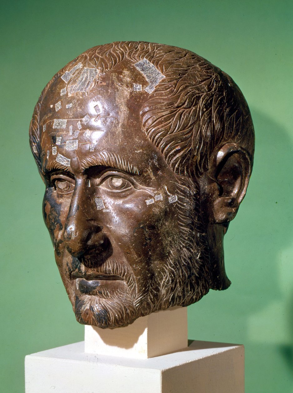 Samisegetuza, रोमानिया से ट्राजन Decius (201-251) के प्रमुख (कांस्य) द्वारा उपन्यास