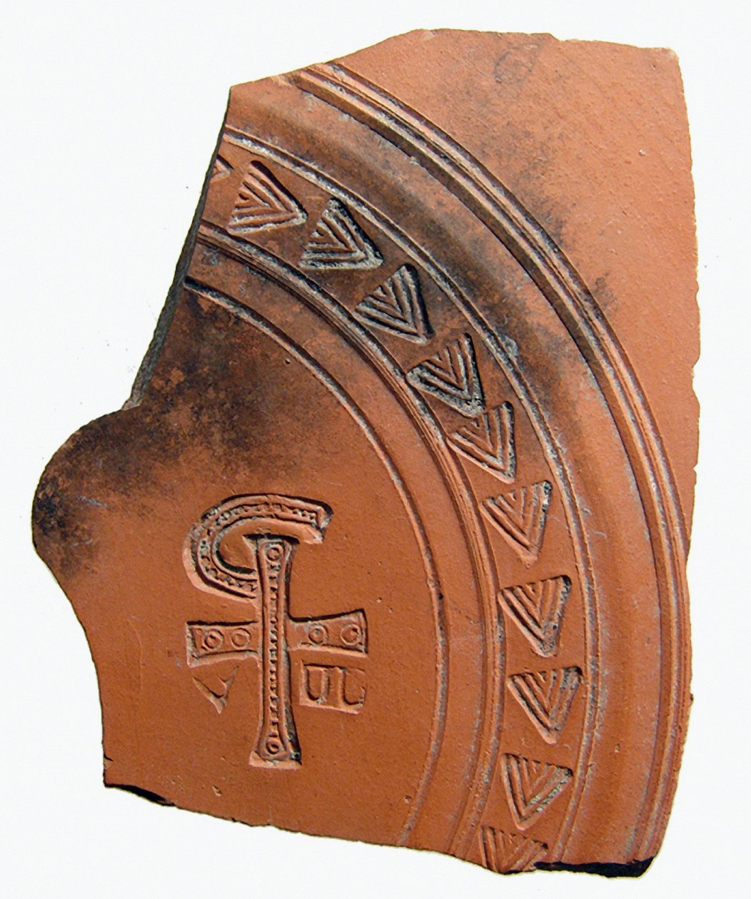 मिट्टी के बर्तनों का एक अक्षर जिसमें यीशु मसीह, उत्तरी अफ्रीका, c.4 वीं शताब्दी ईस्वी के नाम के लिए एक संक्षिप्त नाम है द्वारा उपन्यास