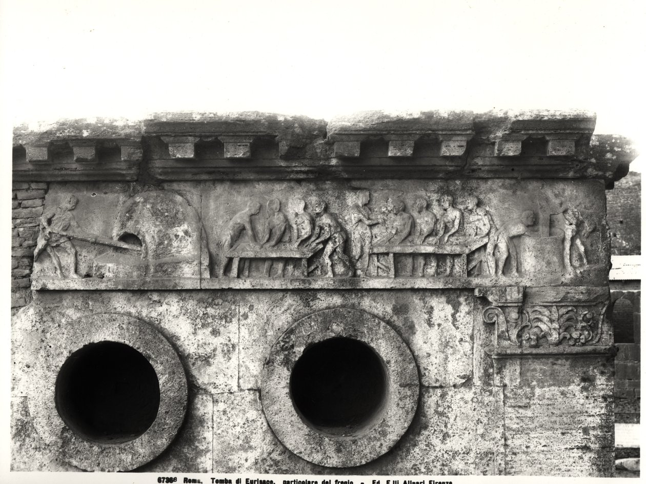 रोटी बनाने की प्रक्रिया को दर्शाने वाले तंतु से राहत, c.30 ईसा पूर्व (विस्तार) द्वारा उपन्यास