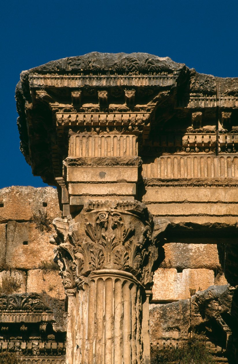 Bacchus का मंदिर, अतिशयोक्ति का विस्तार, उच्च शाही अवधि 27 ई.पू.-395 ई। फोटो द्वारा रोमन इंपीरियल काल