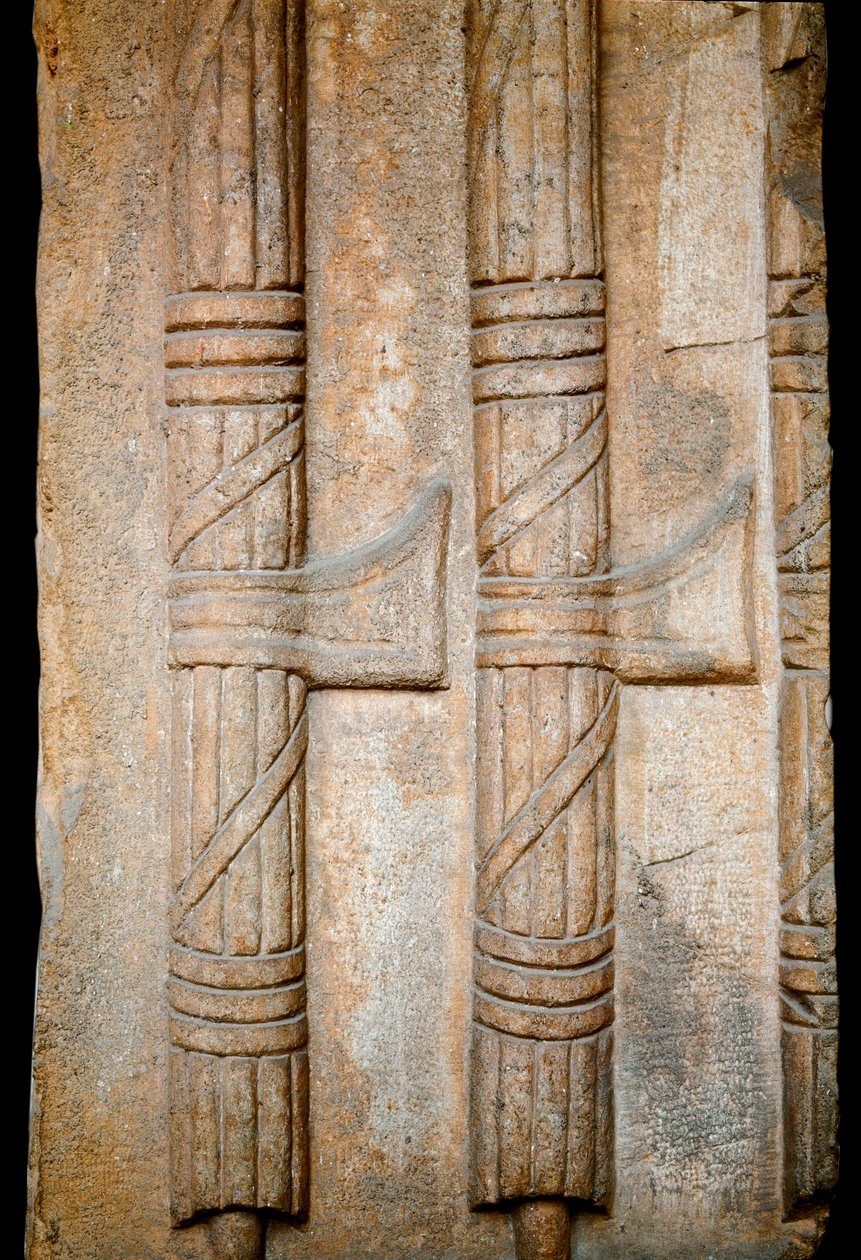 साम्राज्य काल (रोमन शक्ति के प्रतीक) रोम, म्यूजियो नाज़ियोनेल रोमानो के लिक्टर के बीम का प्रतिनिधित्व करने वाली बास-राहत। (चेहरे) द्वारा रोमन रोमन
